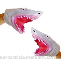 Soft Silicone Great White Megalodon Jaws Shark Hand Puppet 2 Pack B07HPDP82Z